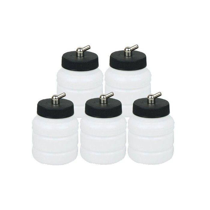 Set of 5 75ml plastic cups with plungers
