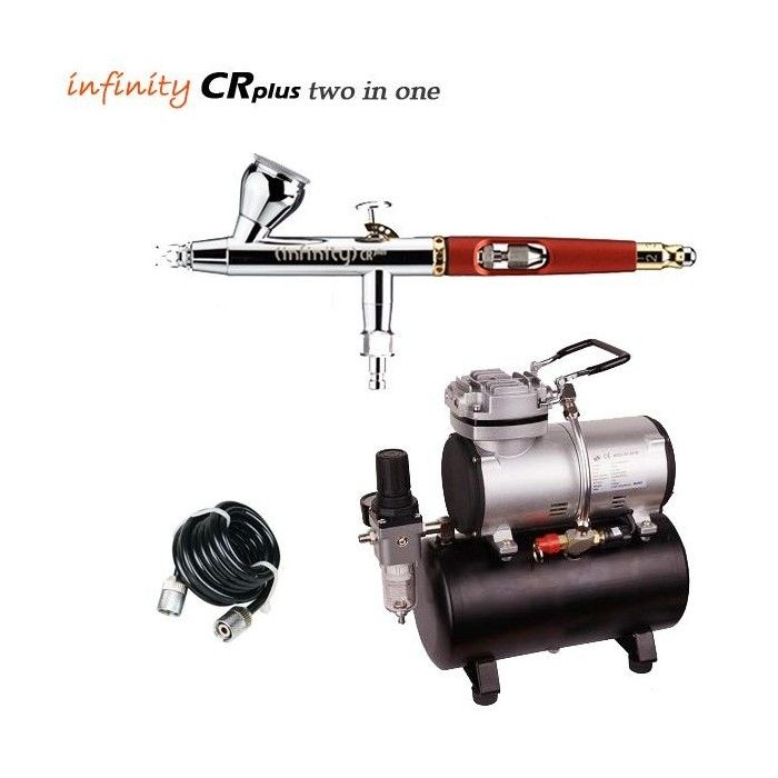 Infinity CR Plus Two in One V2 Airbrush Pack (0.2/0.4mm) + RM 3500 Compressor