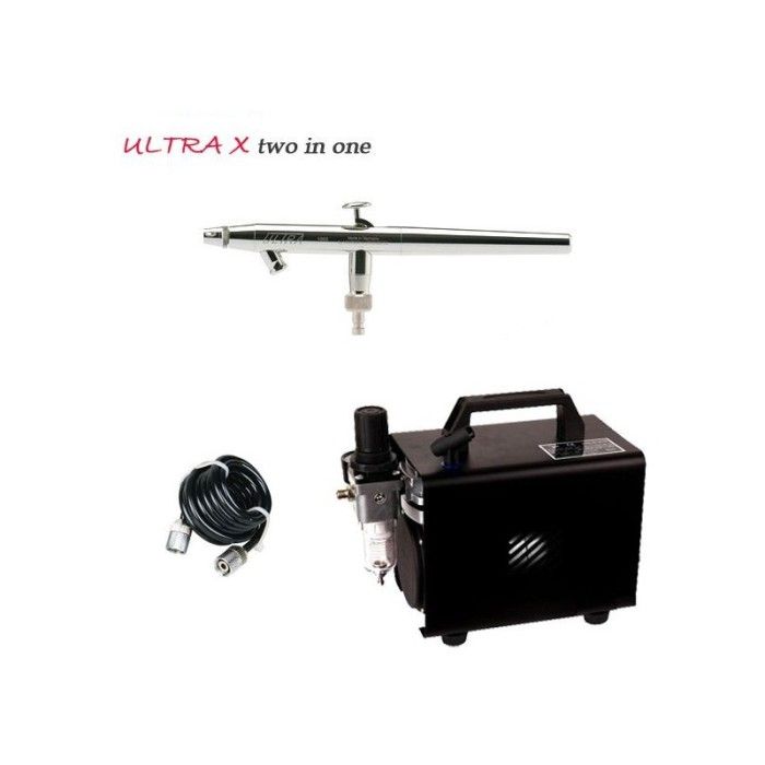 Ultra X Two in One Airbrush Pack (0.2/0.4mm) + RM 2600 Compressor