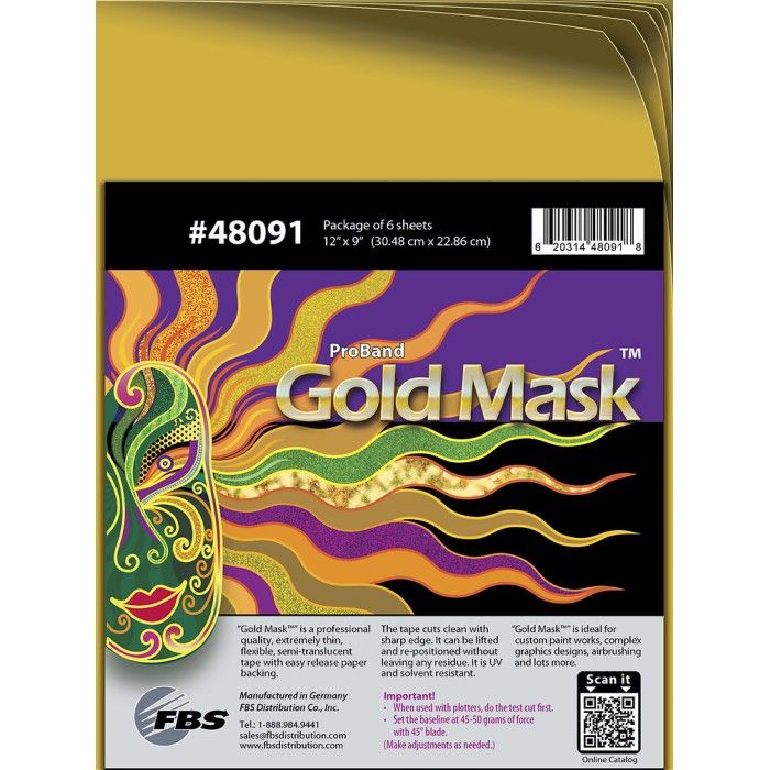 Masking Sheets GOLD MASK 22X30 CM 6 Sheets