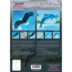 Stencil eagle and dolphin