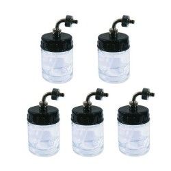Set of 5 22ml glass beakers with side plungers