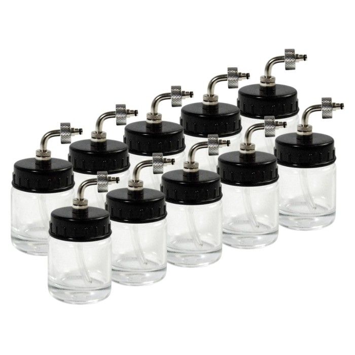 Set of 10 22ml glass beakers with side plungers